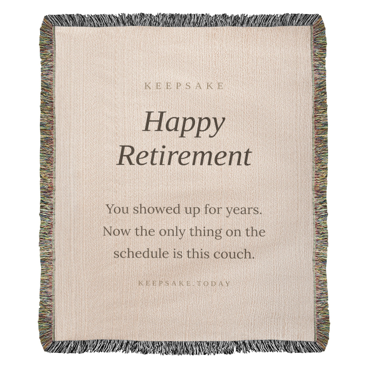 Happy Retirement Woven Keepsake Blanket - Heirloom Retirement Gift