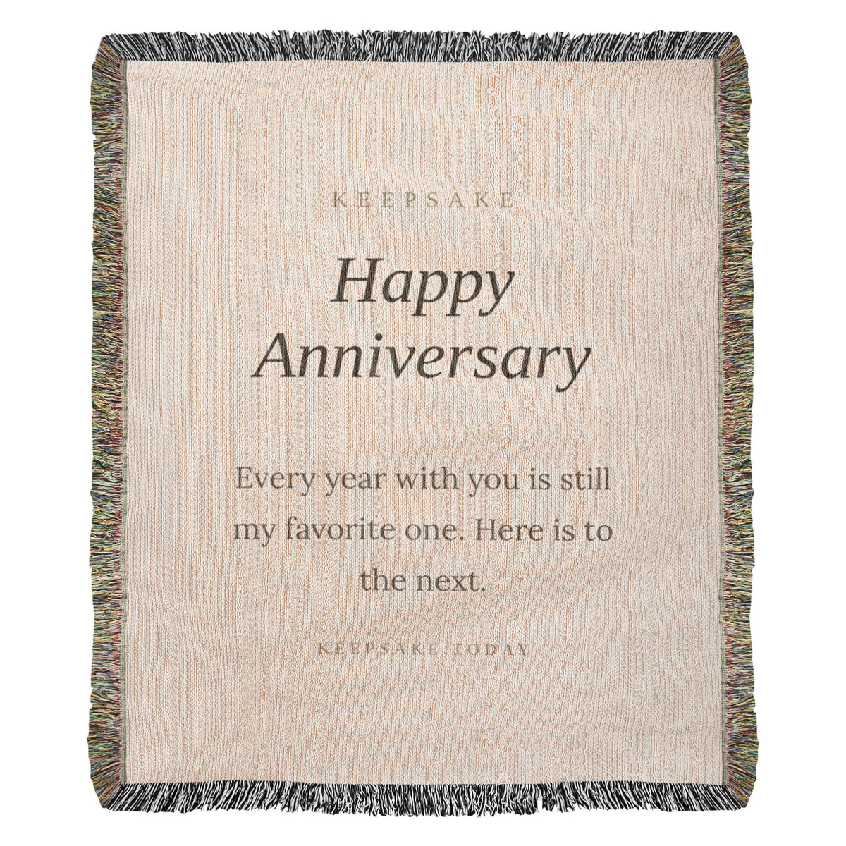 Happy Anniversary Woven Keepsake Blanket - Heirloom Gift for Couples