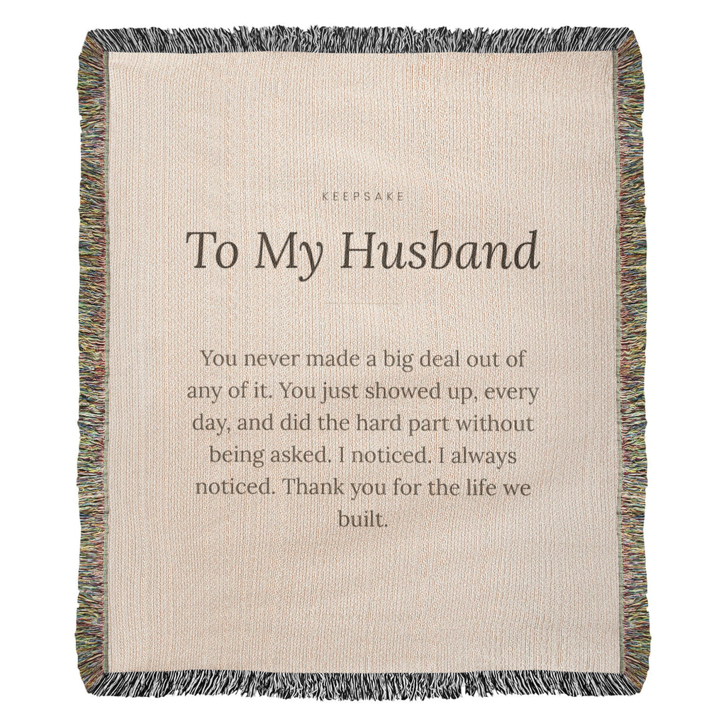 To My Husband Woven Keepsake Blanket - Heirloom Gift with Message – view 15
