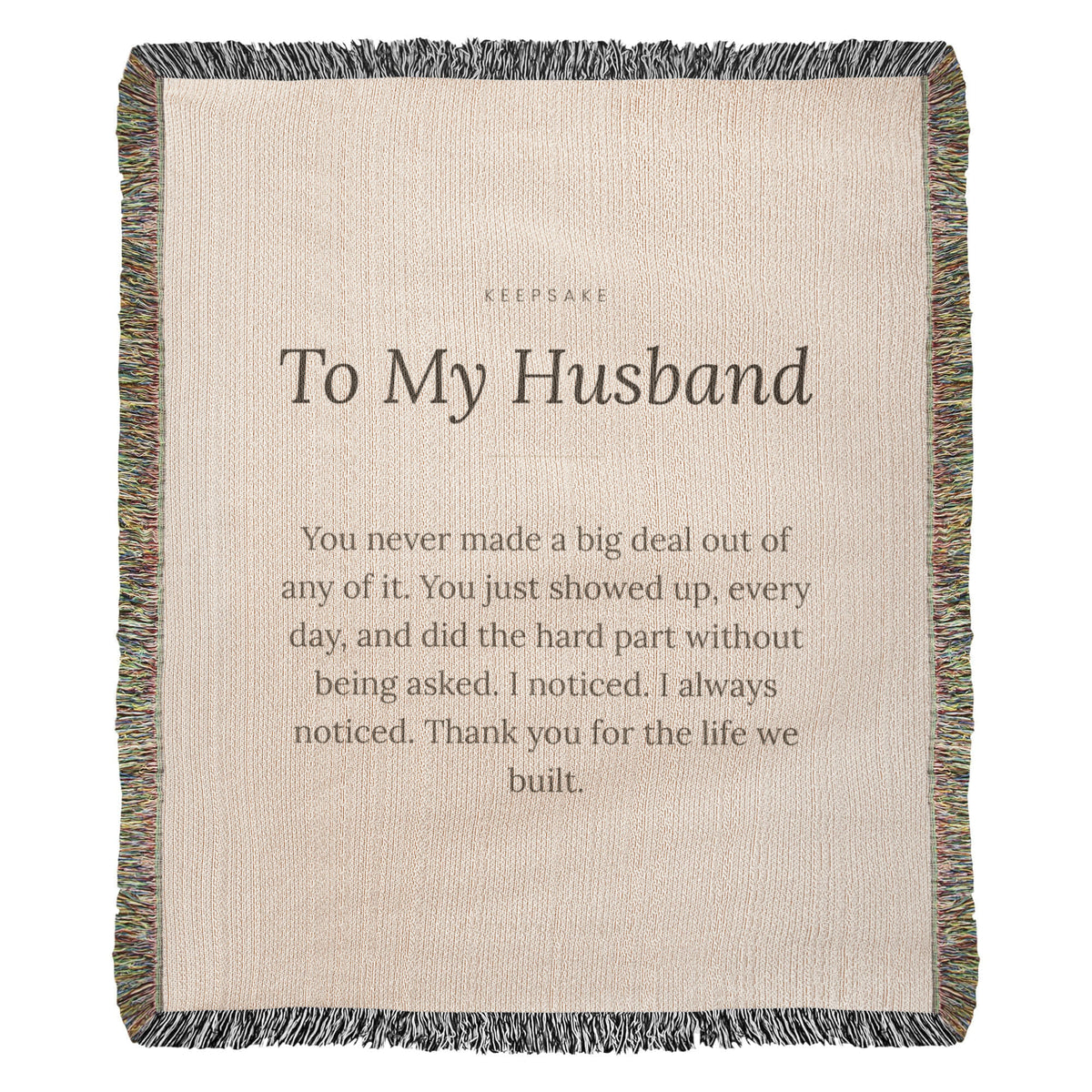 To My Husband Woven Keepsake Blanket - Heirloom Gift with Message – view 15