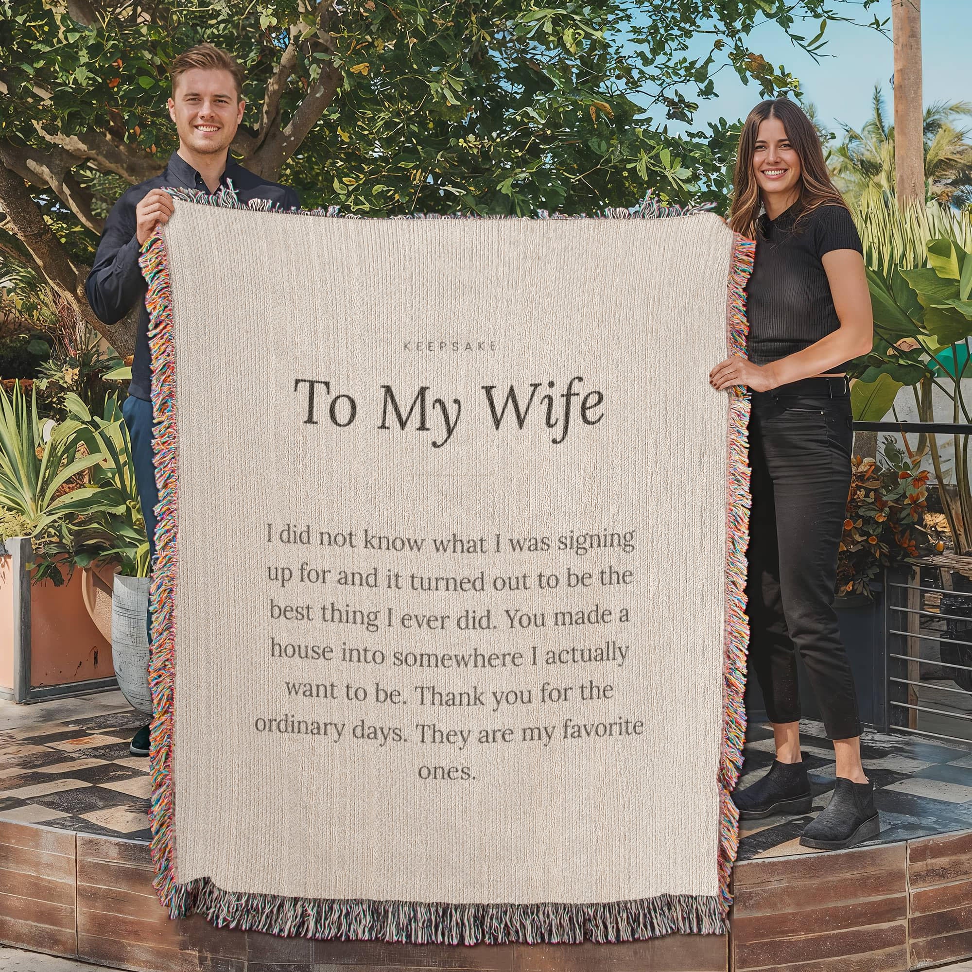 To My Wife Woven Keepsake Blanket - Heirloom Gift with Message – view 13