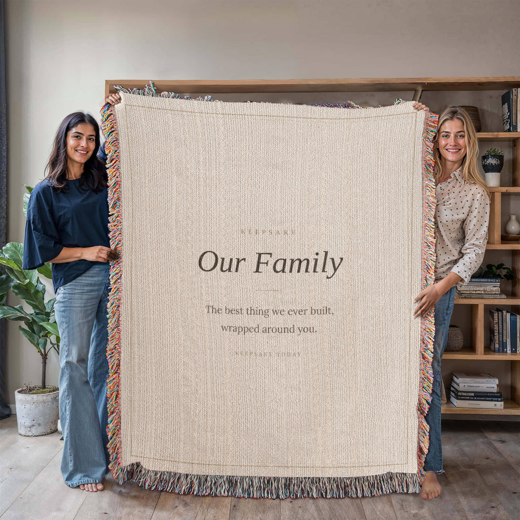 Our Family Woven Blanket - Heirloom Keepsake Gift