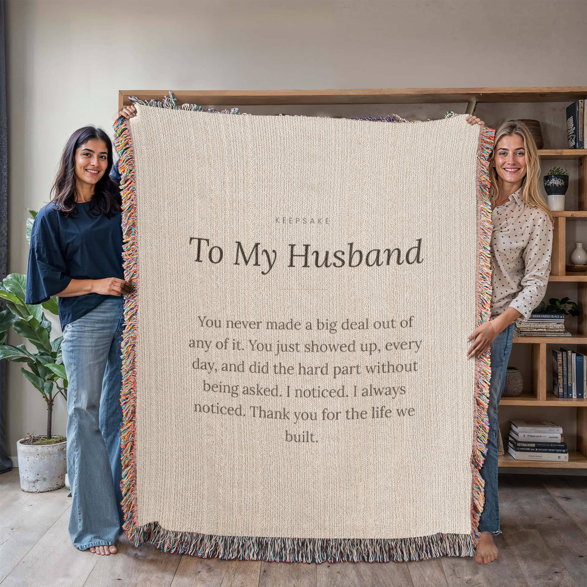 To My Husband Woven Keepsake Blanket - Heirloom Gift with Message – view 7