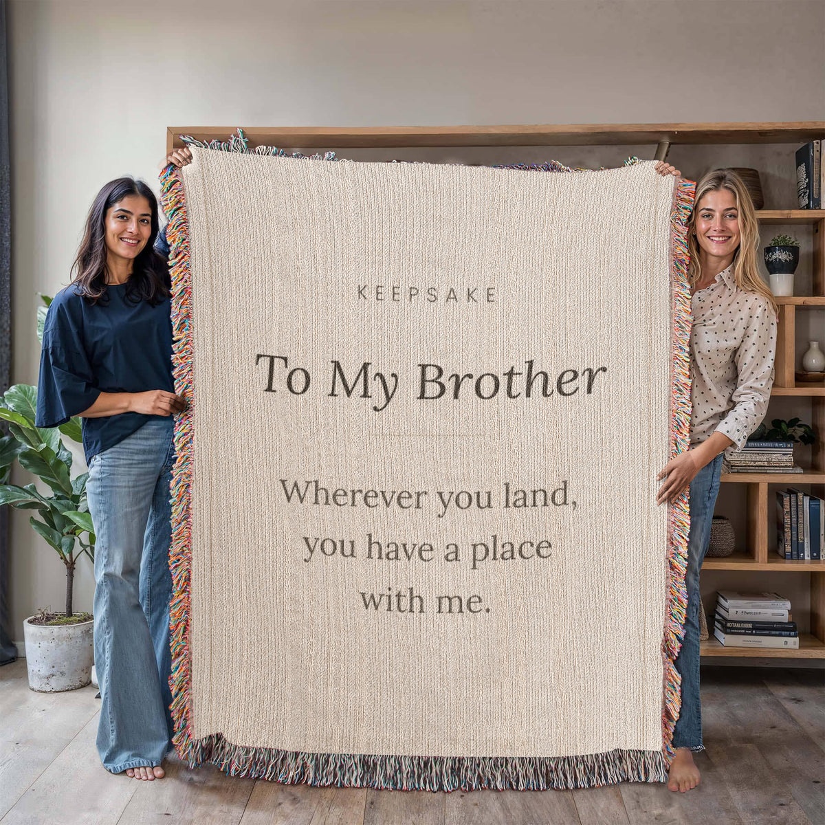 To My Brother Woven Keepsake Blanket - Heirloom Gift with Message