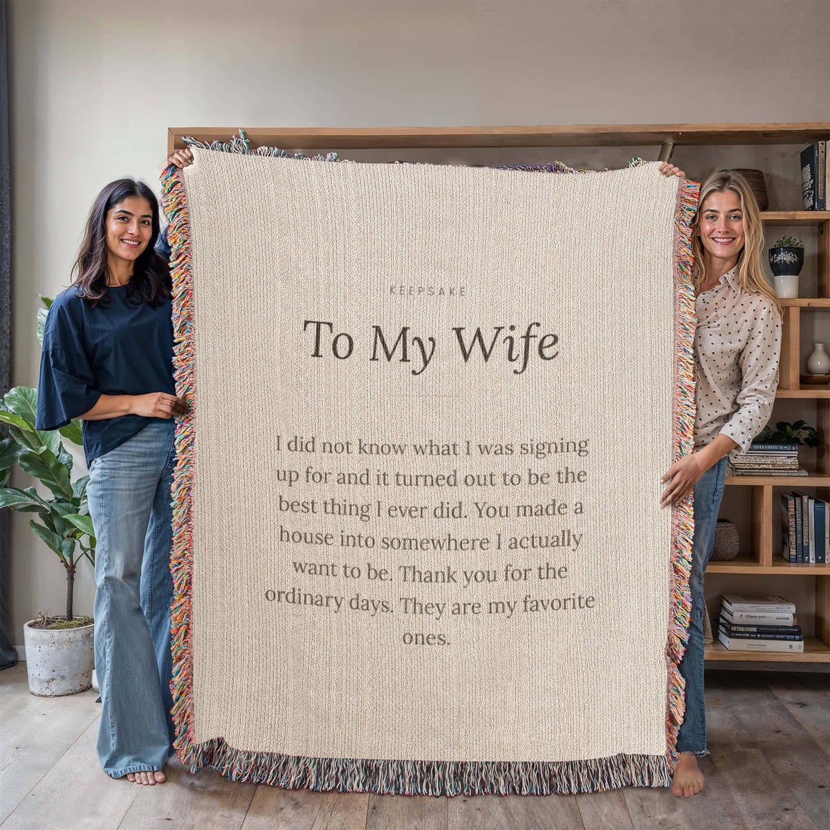 To My Wife Woven Keepsake Blanket - Heirloom Gift with Message – view 7