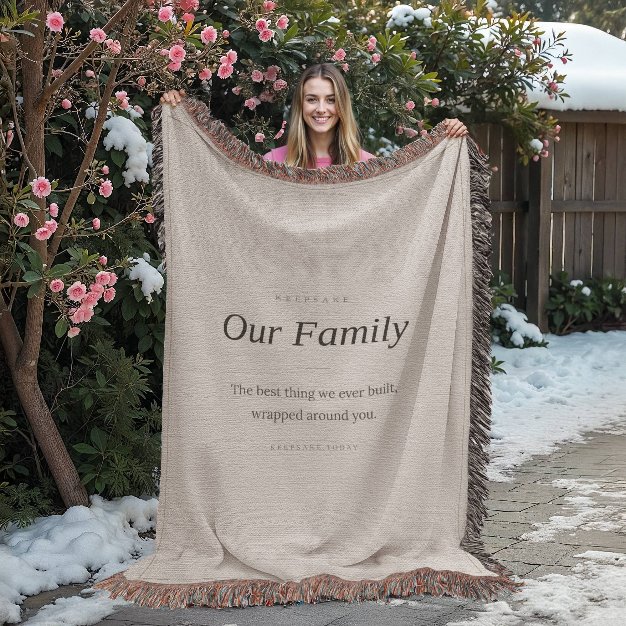 Our Family Woven Blanket - Heirloom Keepsake Gift