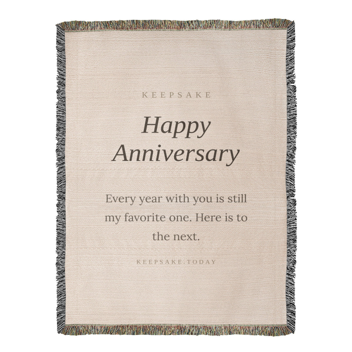 Happy Anniversary Woven Keepsake Blanket - Heirloom Gift for Couples
