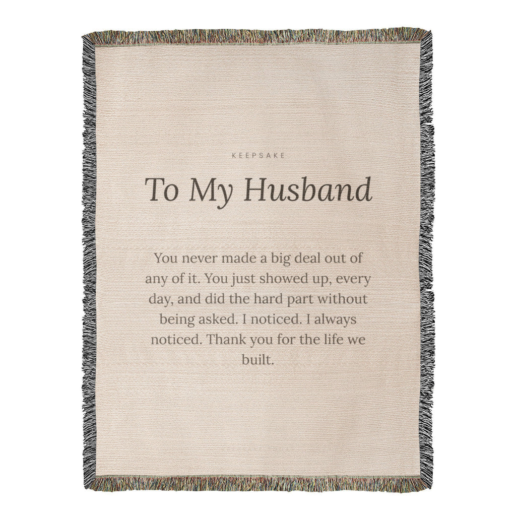 To My Husband Woven Keepsake Blanket - Heirloom Gift with Message – view 14