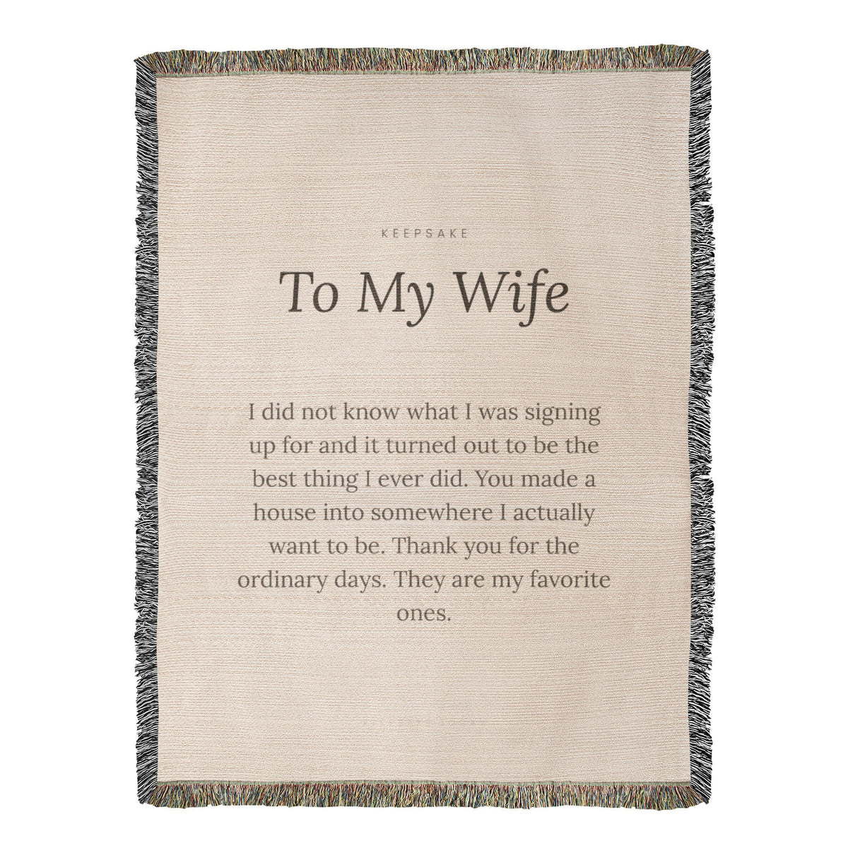To My Wife Woven Keepsake Blanket - Heirloom Gift with Message – view 2
