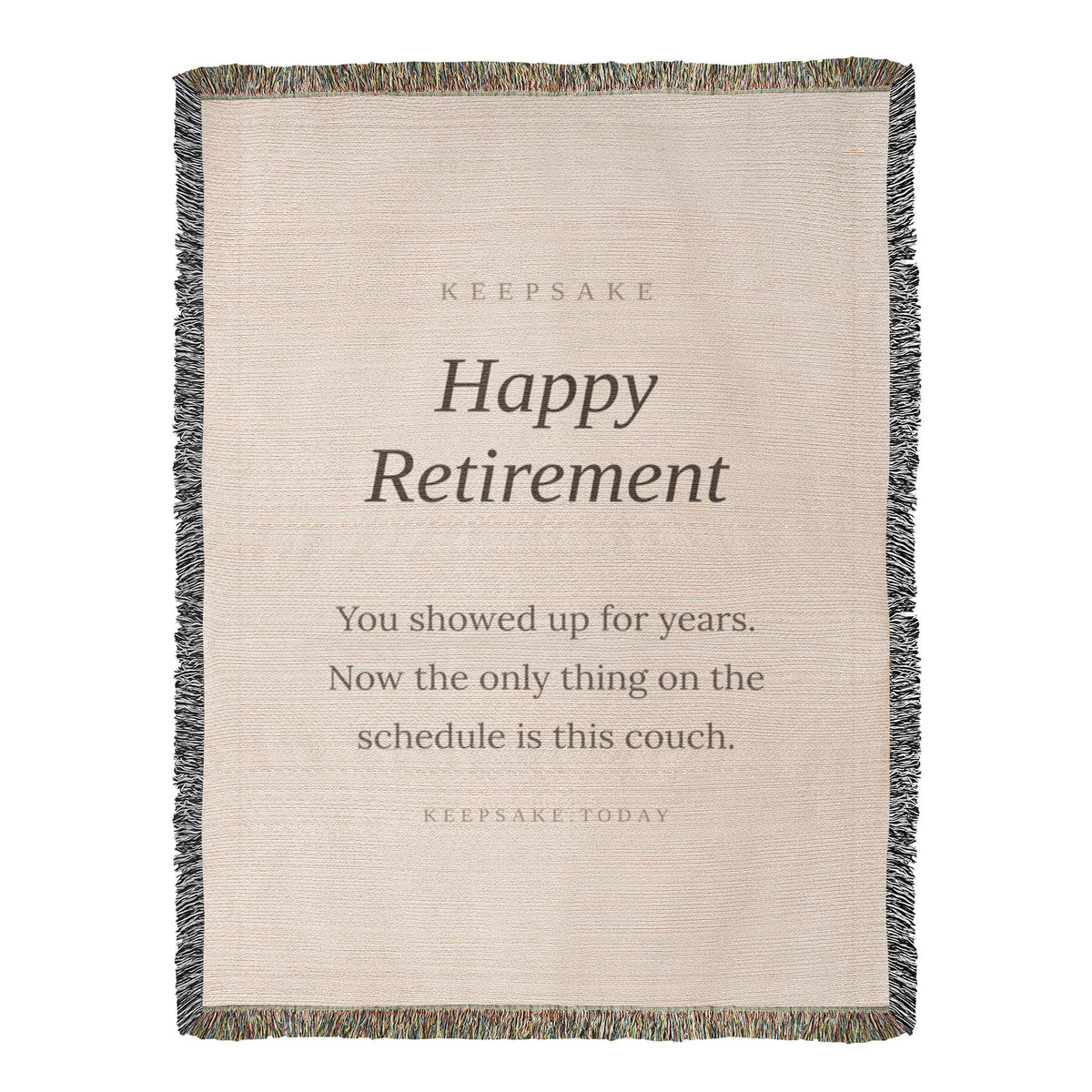 Happy Retirement Woven Keepsake Blanket - Heirloom Retirement Gift