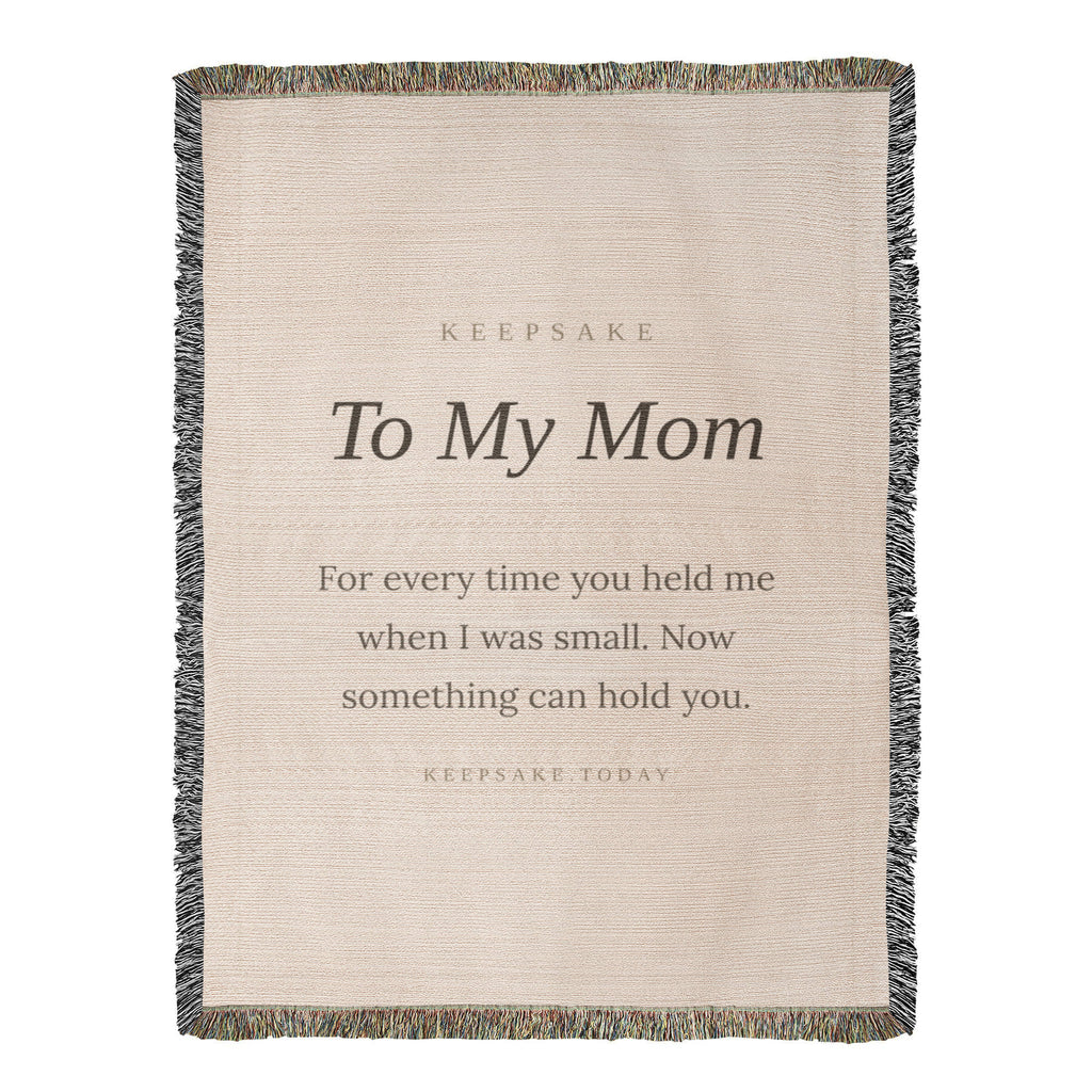 To My Mom Woven Keepsake Blanket - Heirloom Gift with Message