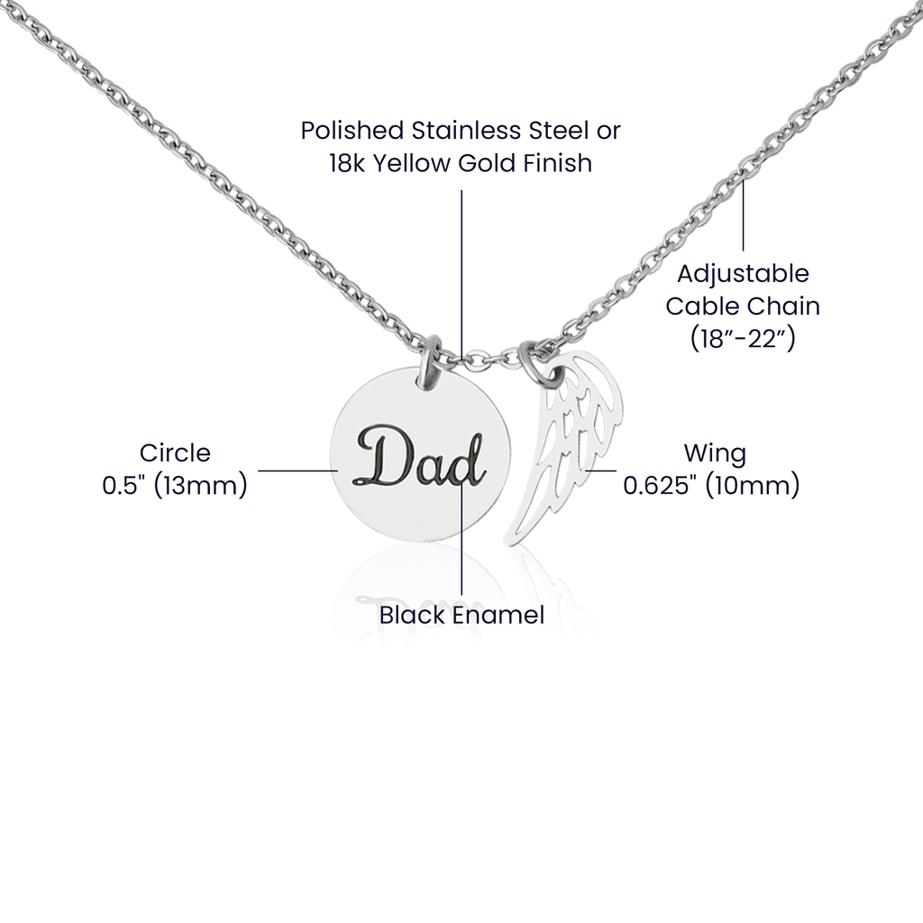 In Memory of Dad Memorial Necklace - Sympathy Keepsake Gift