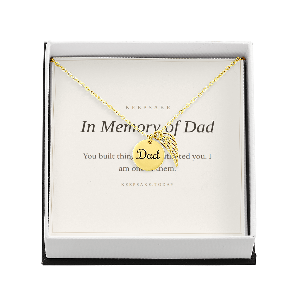 In Memory of Dad Memorial Necklace - Sympathy Keepsake Gift – view 5