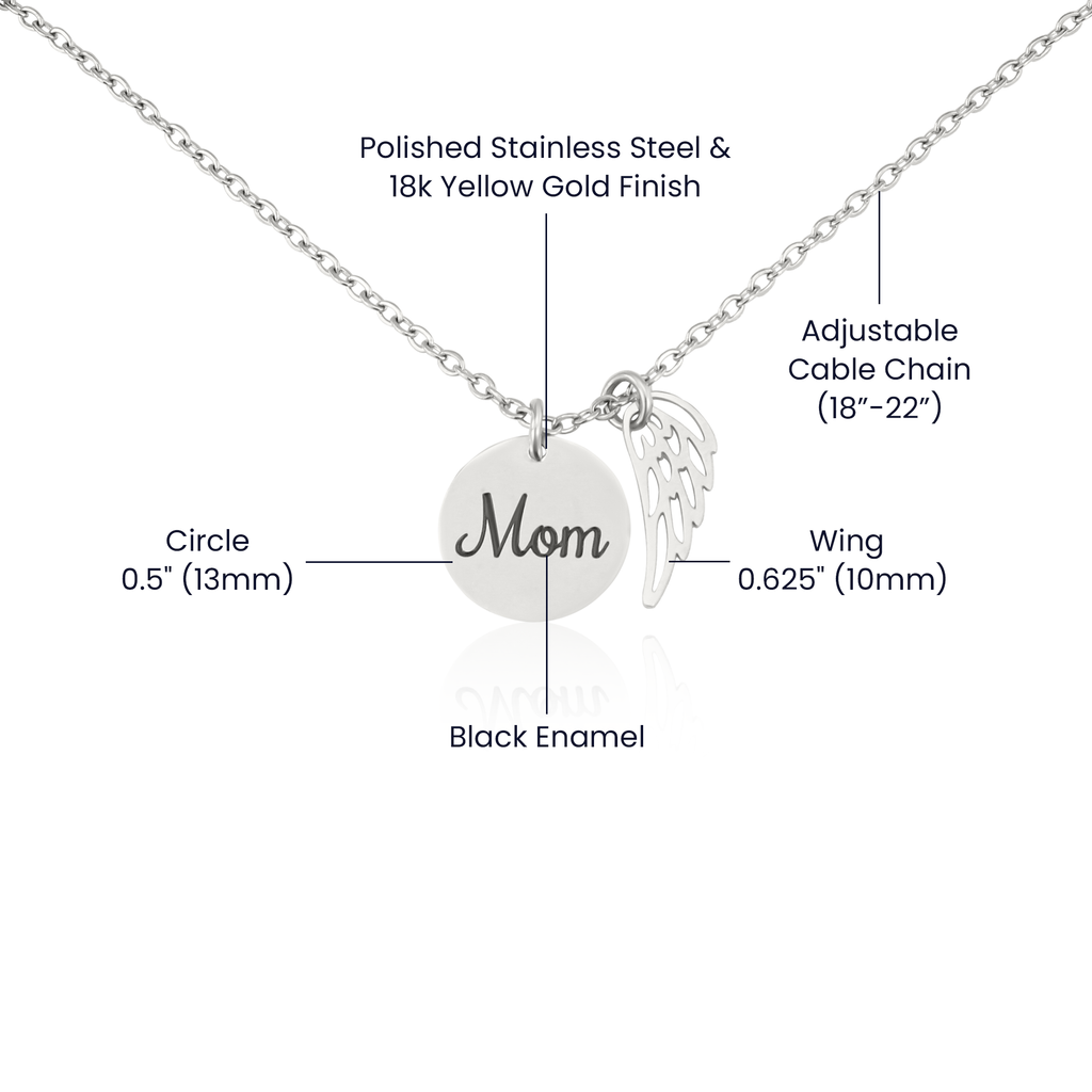 In Memory of Mom Memorial Necklace - Sympathy Keepsake Gift