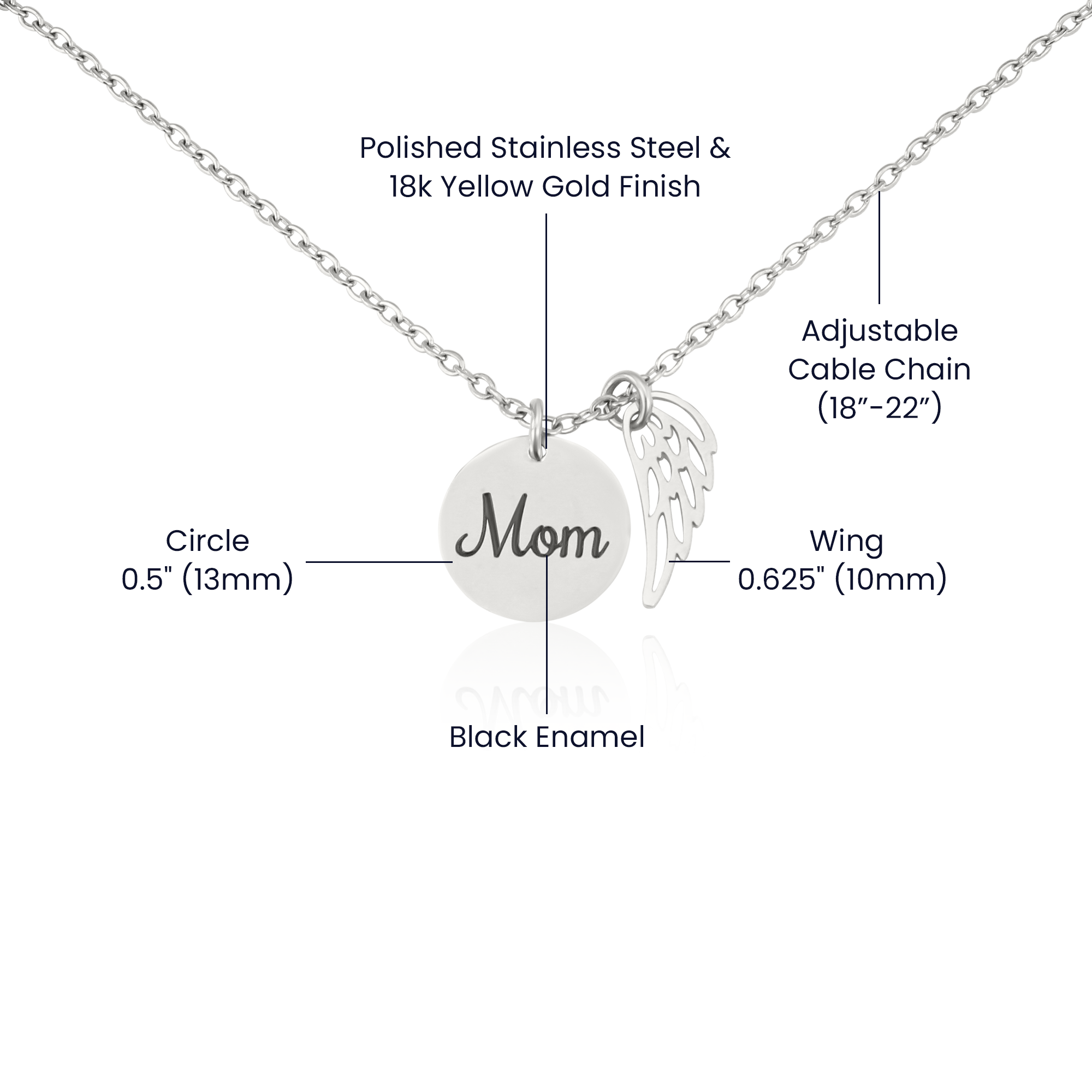 In Memory of Mom Memorial Necklace - Sympathy Keepsake Gift