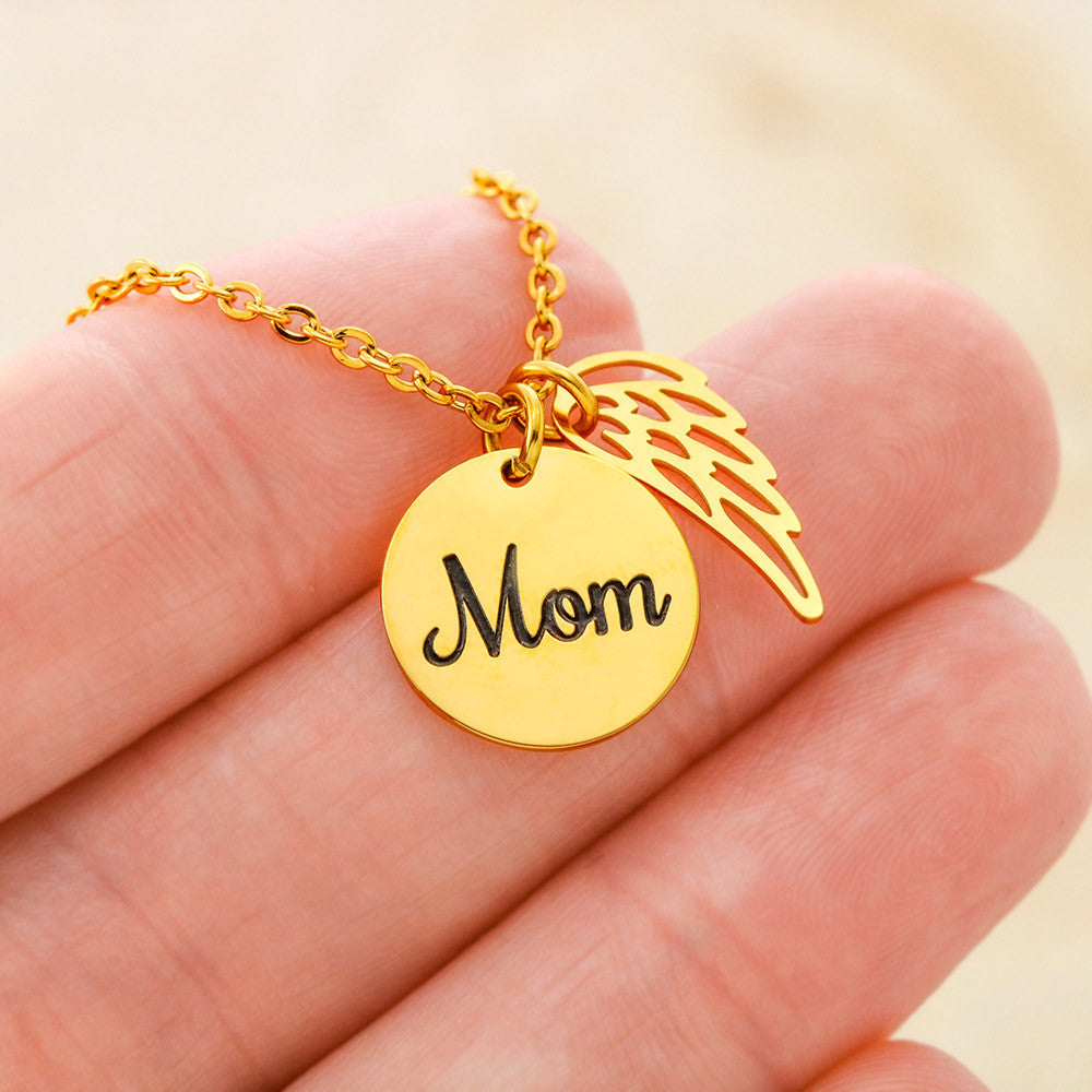 In Memory of Mom Memorial Necklace - Sympathy Keepsake Gift