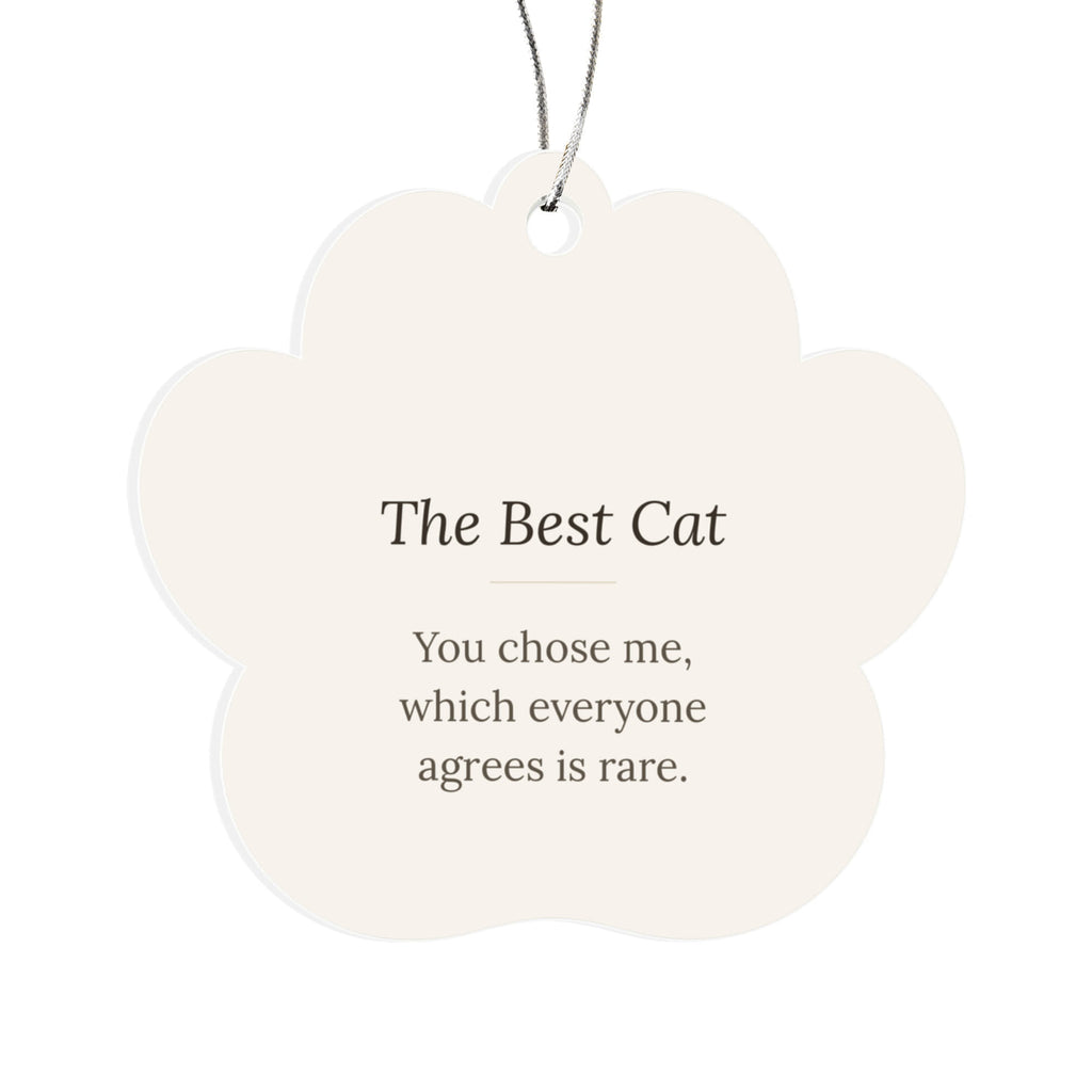 The Best Cat Paw Print Christmas Ornament - Keepsake Gift for Cat Lovers