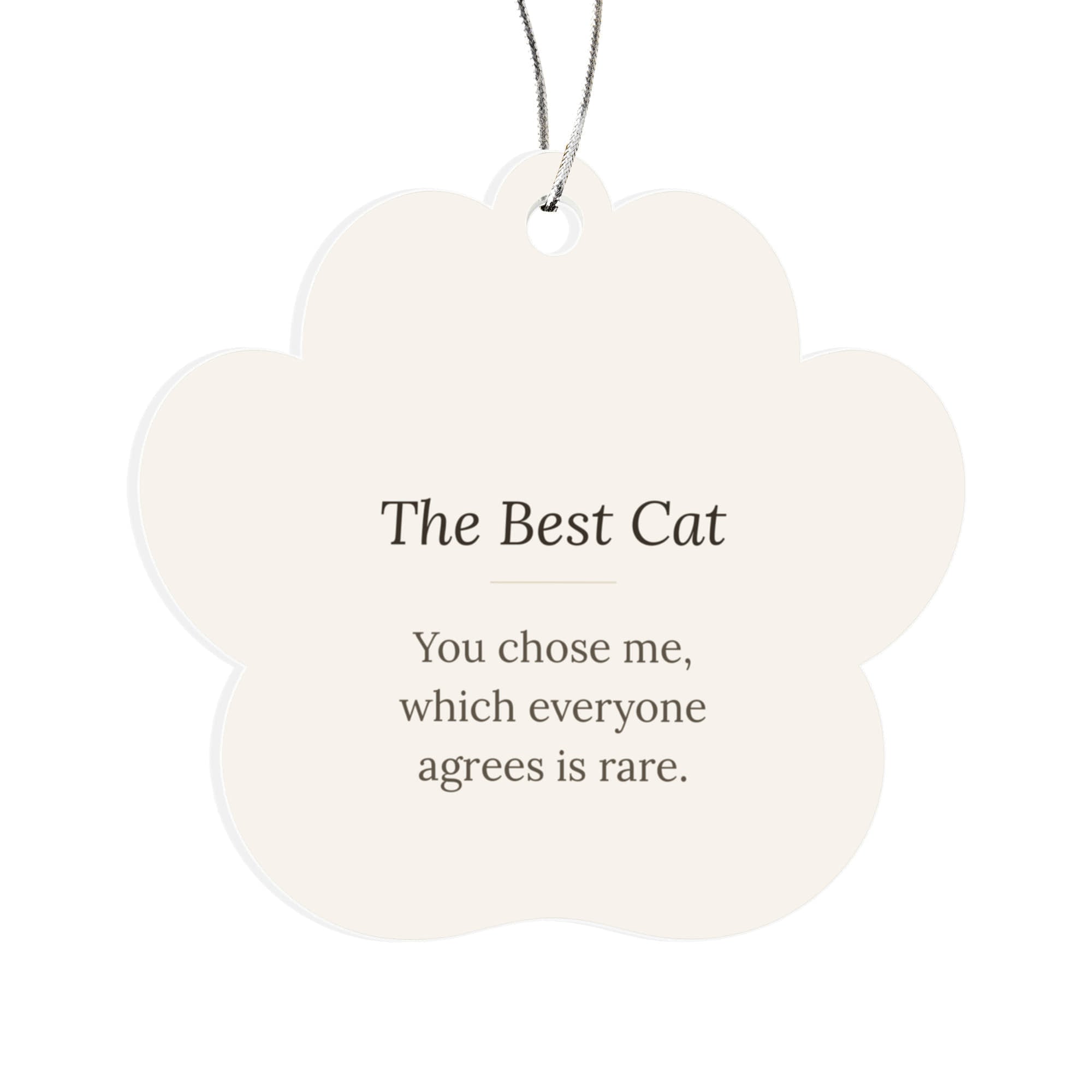 The Best Cat Paw Print Christmas Ornament - Keepsake Gift for Cat Lovers