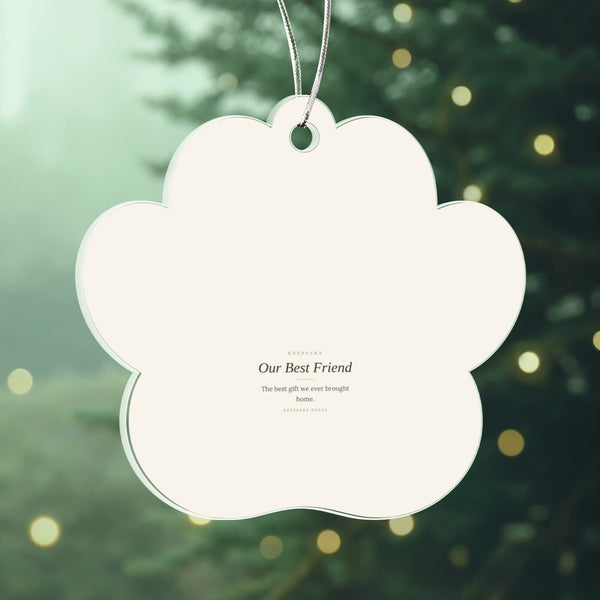 Dog Christmas Ornament Paw Print - Keepsake Gift for Pet Owners