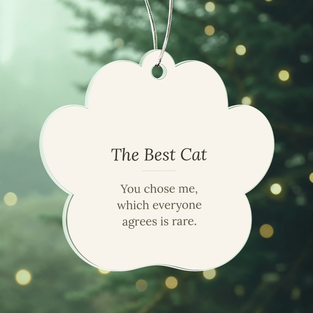 The Best Cat Paw Print Christmas Ornament - Keepsake Gift for Cat Lovers – view 2