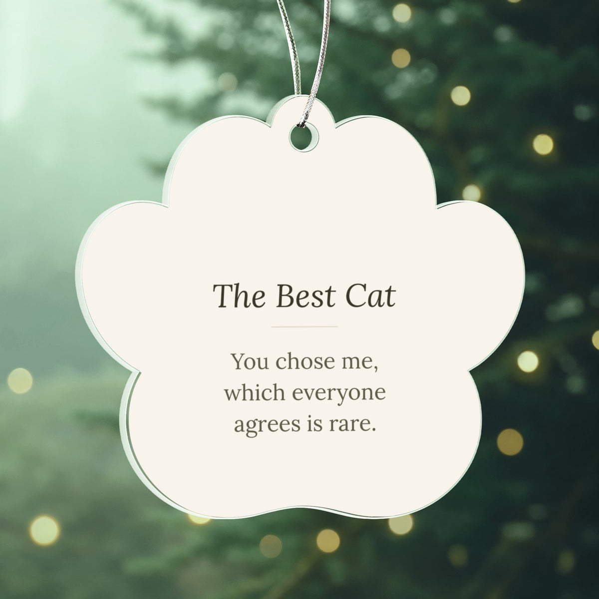 The Best Cat Paw Print Christmas Ornament - Keepsake Gift for Cat Lovers – view 2