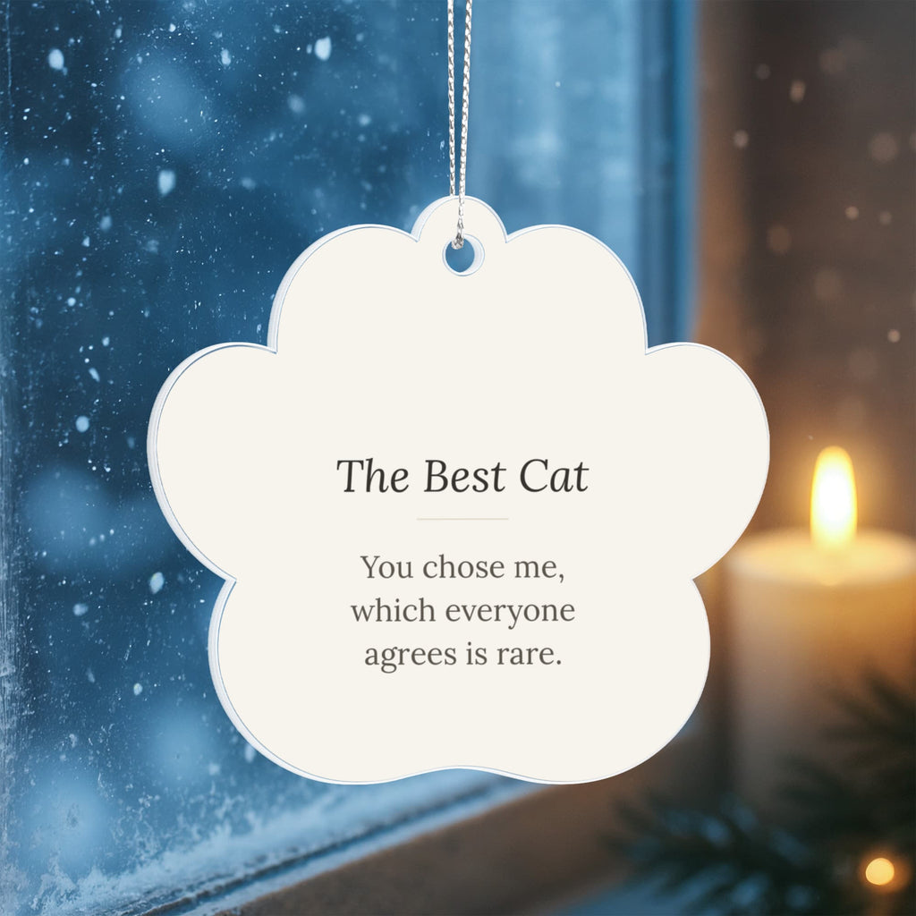 The Best Cat Paw Print Christmas Ornament - Keepsake Gift for Cat Lovers – view 3