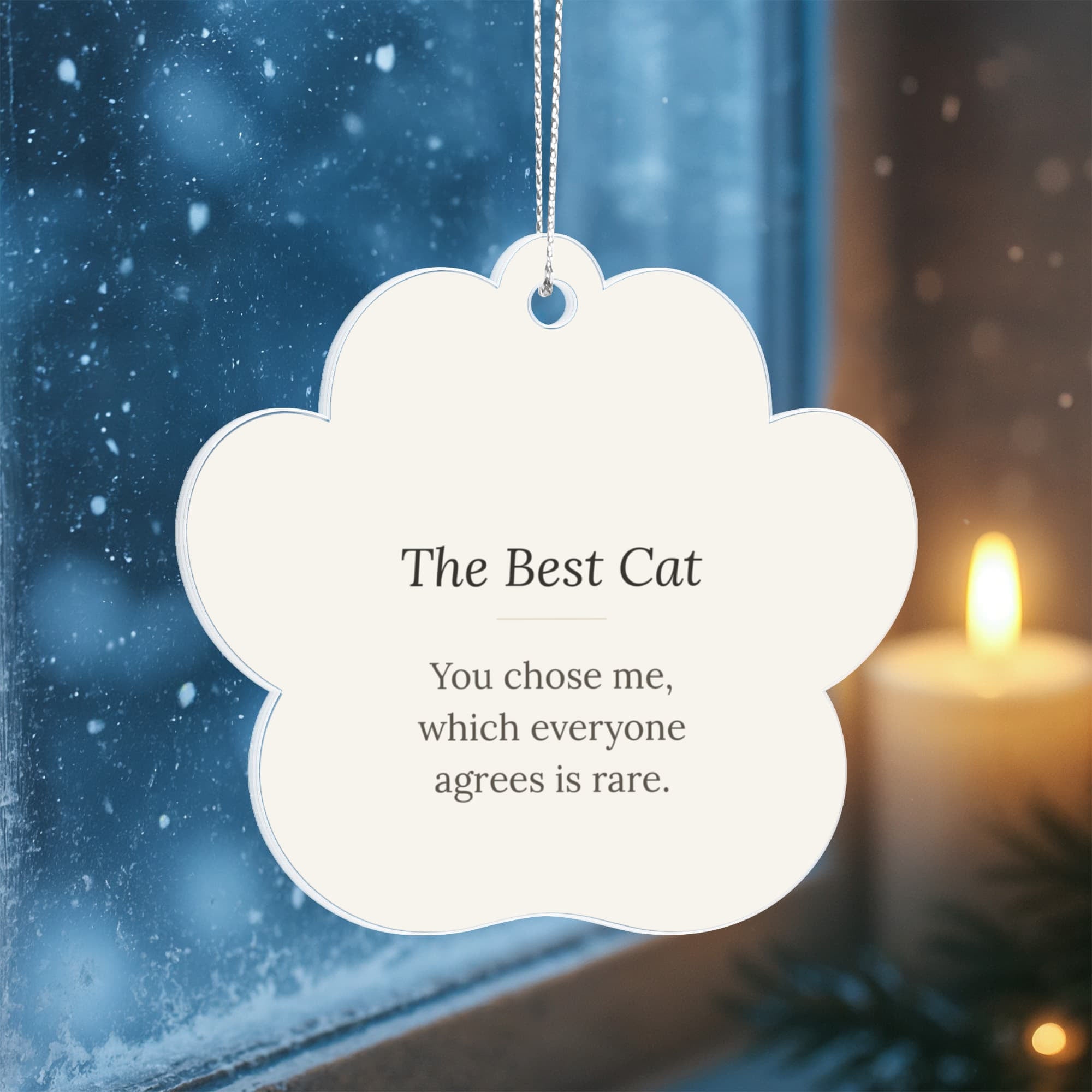 The Best Cat Paw Print Christmas Ornament - Keepsake Gift for Cat Lovers – view 3