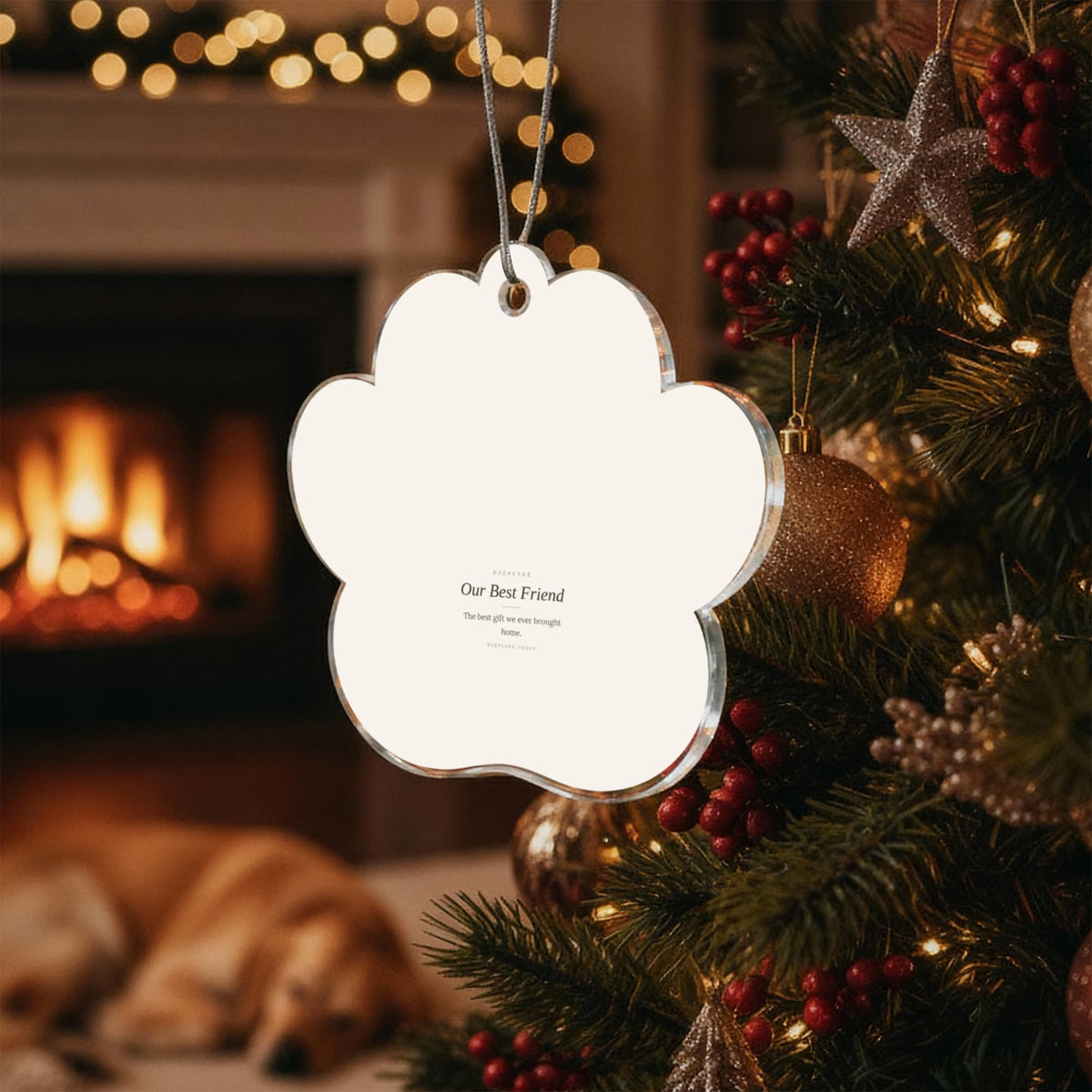 Dog Christmas Ornament Paw Print - Keepsake Gift for Pet Owners – view 4
