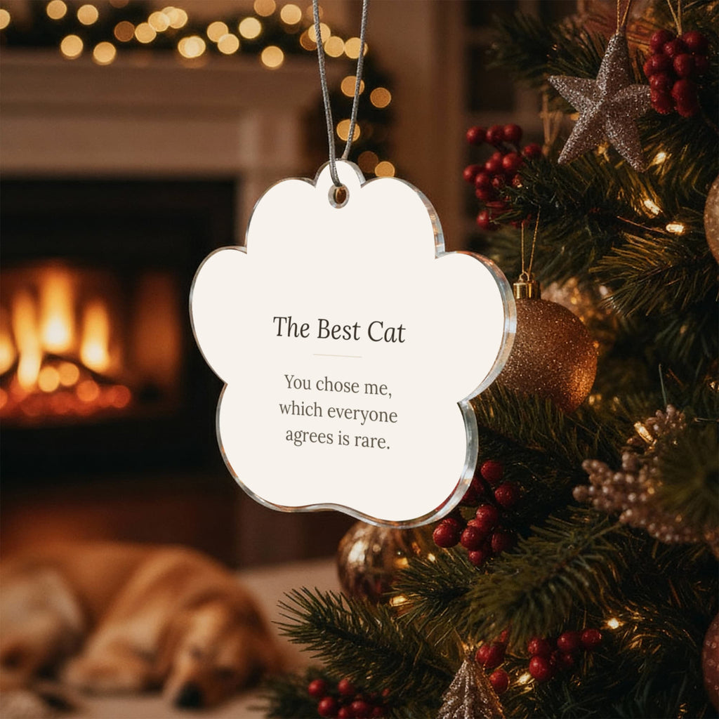 The Best Cat Paw Print Christmas Ornament - Keepsake Gift for Cat Lovers – view 4