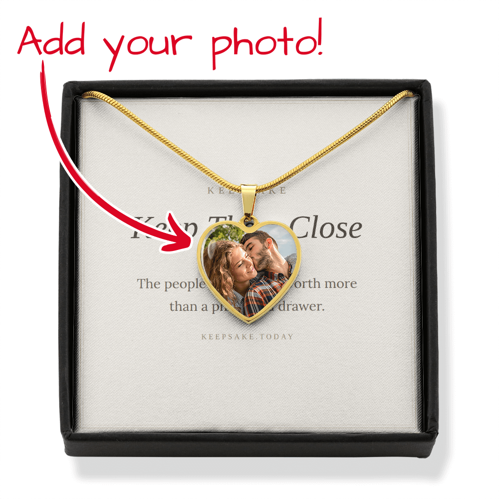 Personalized Photo Heart Necklace - Custom Picture Keepsake Gift – view 3