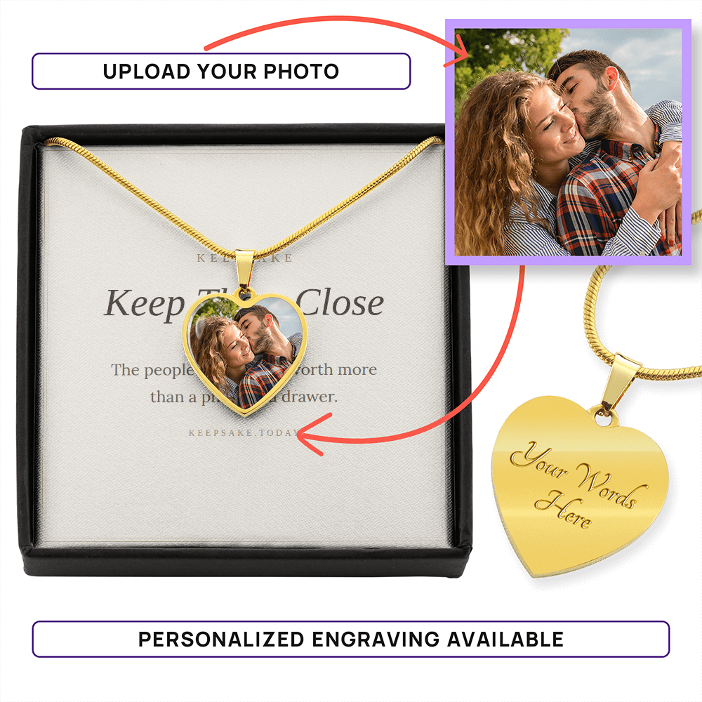 Personalized Photo Heart Necklace - Custom Picture Keepsake Gift – view 4