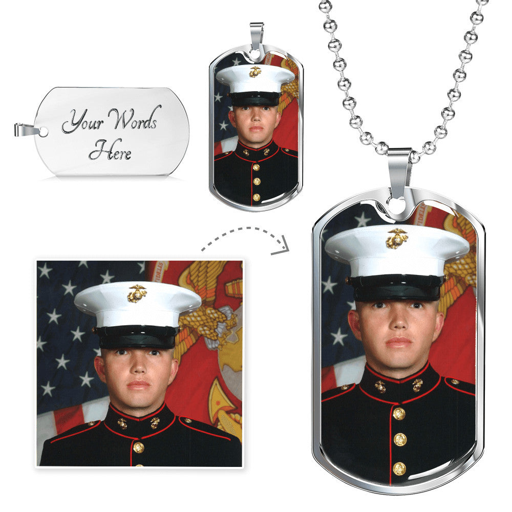Military Photo Dog Tag Necklace - Personalized Keepsake Gift