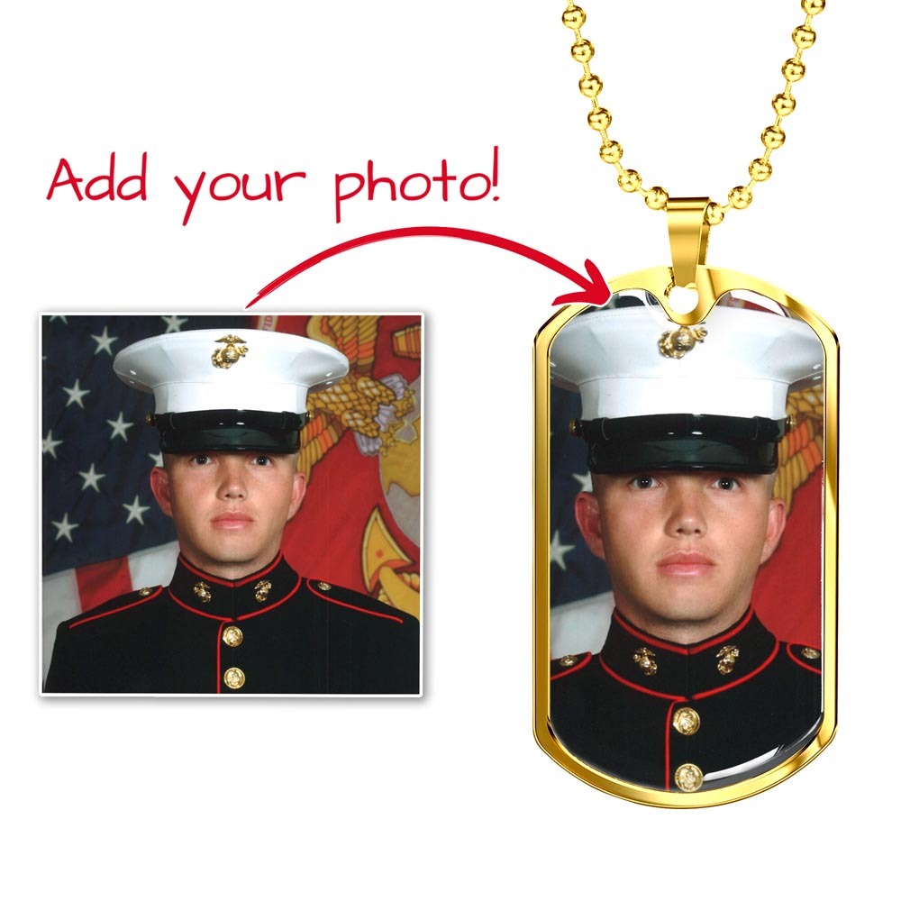 Military Photo Dog Tag Necklace - Personalized Keepsake Gift – view 4
