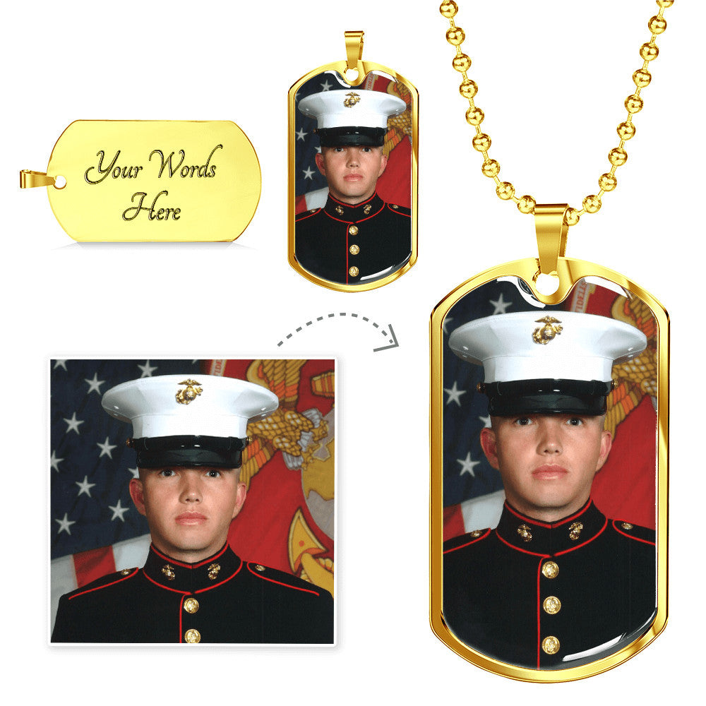 Military Photo Dog Tag Necklace - Personalized Keepsake Gift – view 3