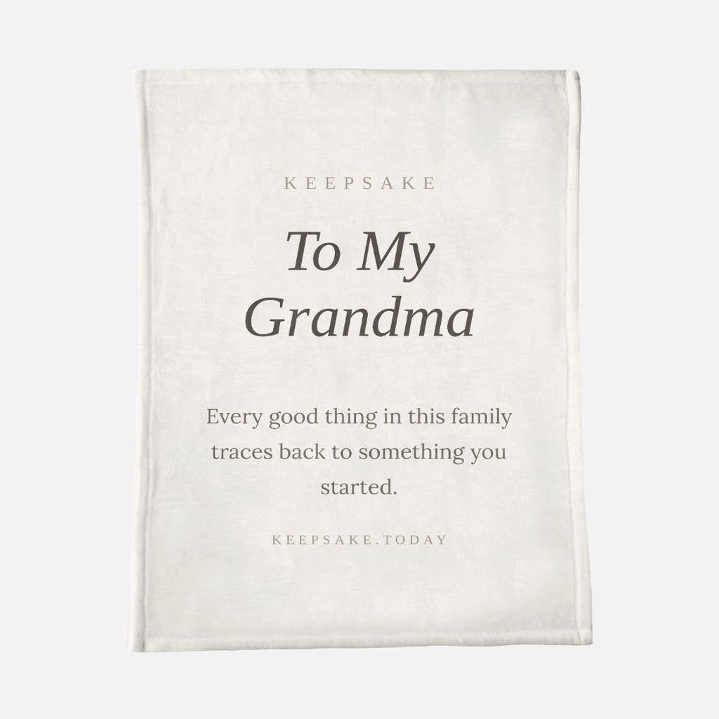 To My Grandma Minky Blanket - 30x40 Keepsake Gift