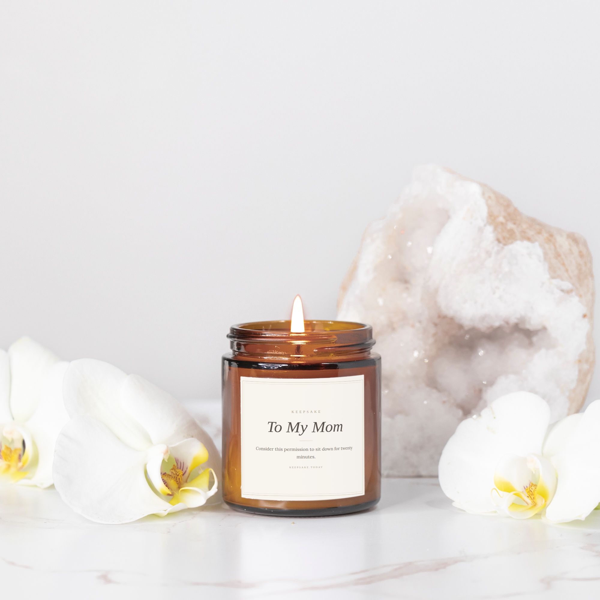 To My Mom Hand-Poured Candle - Amber Jar 4oz Keepsake Gift