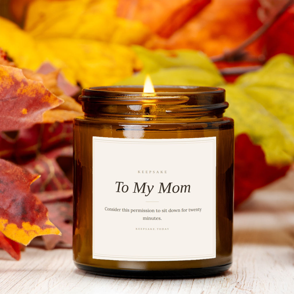 To My Mom Hand-Poured Candle - Amber Jar 4oz Keepsake Gift