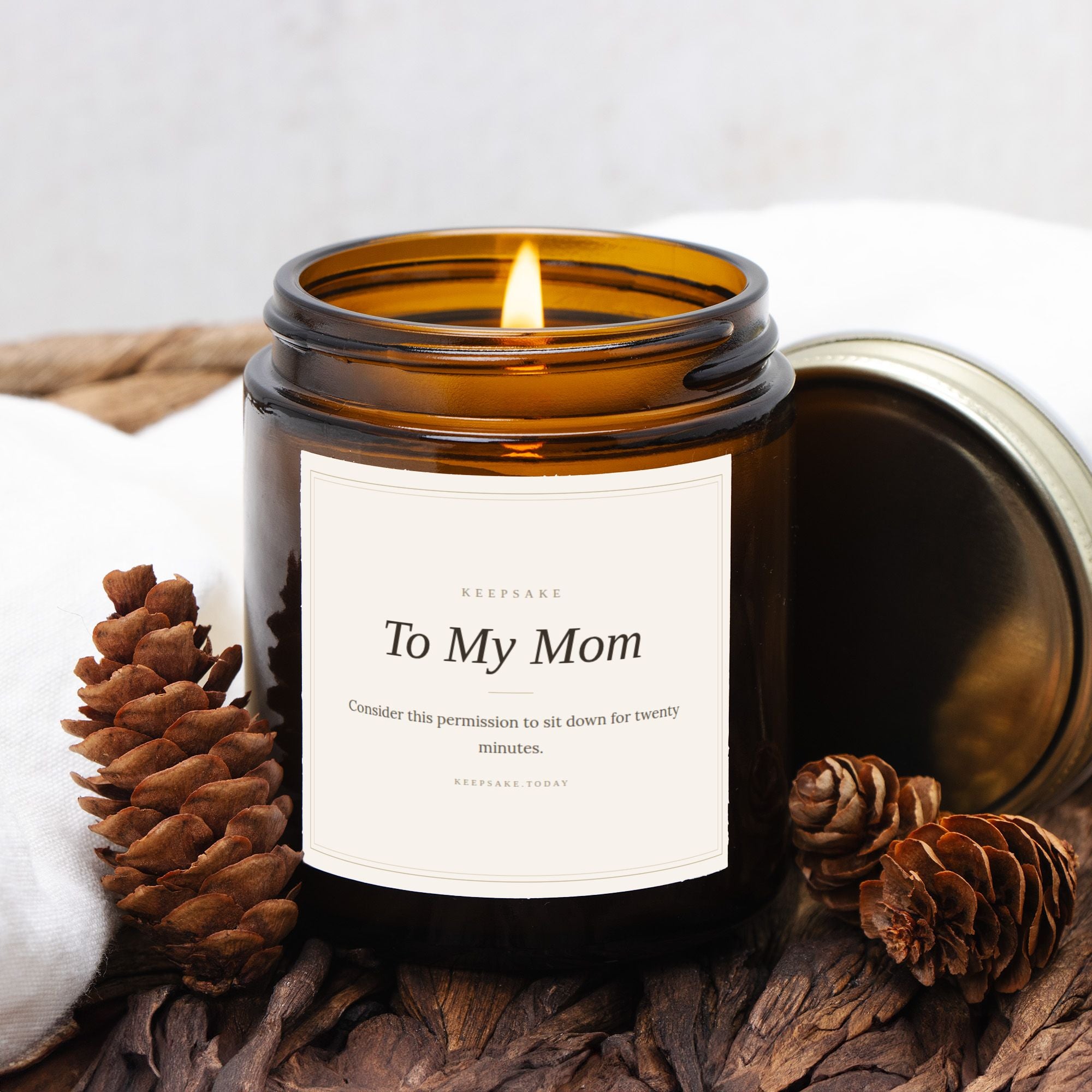 To My Mom Hand-Poured Candle - Amber Jar 4oz Keepsake Gift