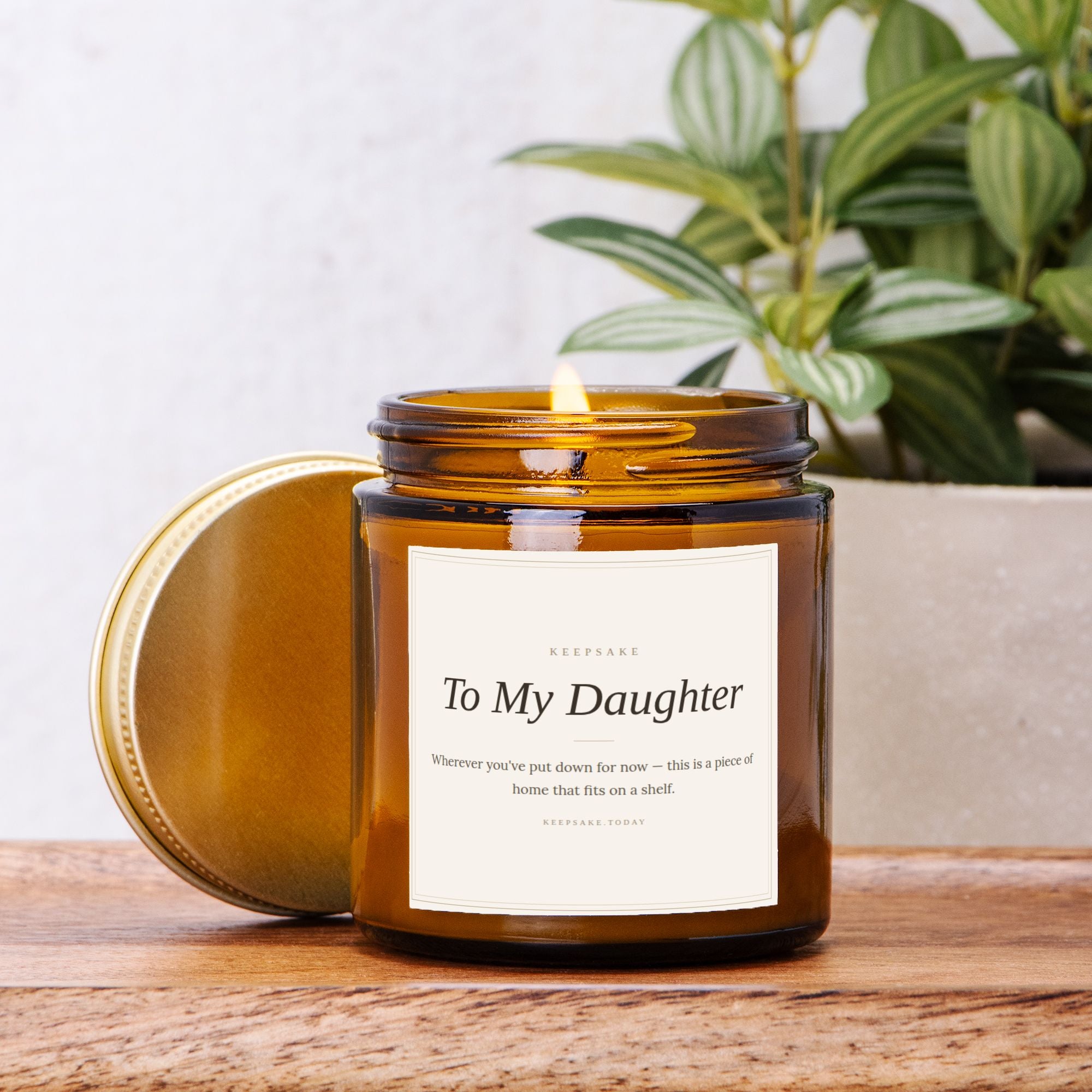To My Daughter Hand-Poured Candle - Amber Jar 4oz Keepsake Gift