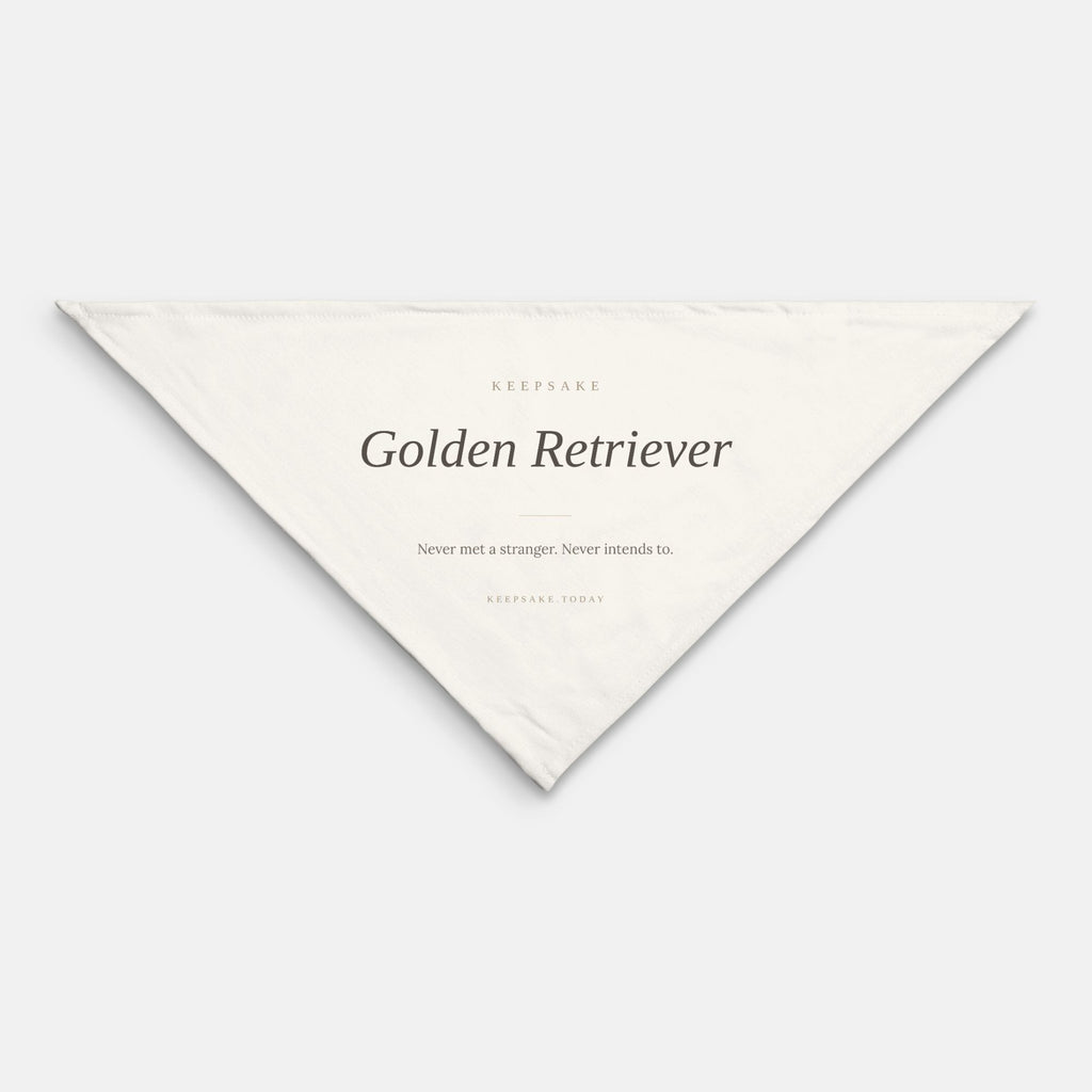 Golden Retriever Dog Bandana - Keepsake Gift for Golden Owners