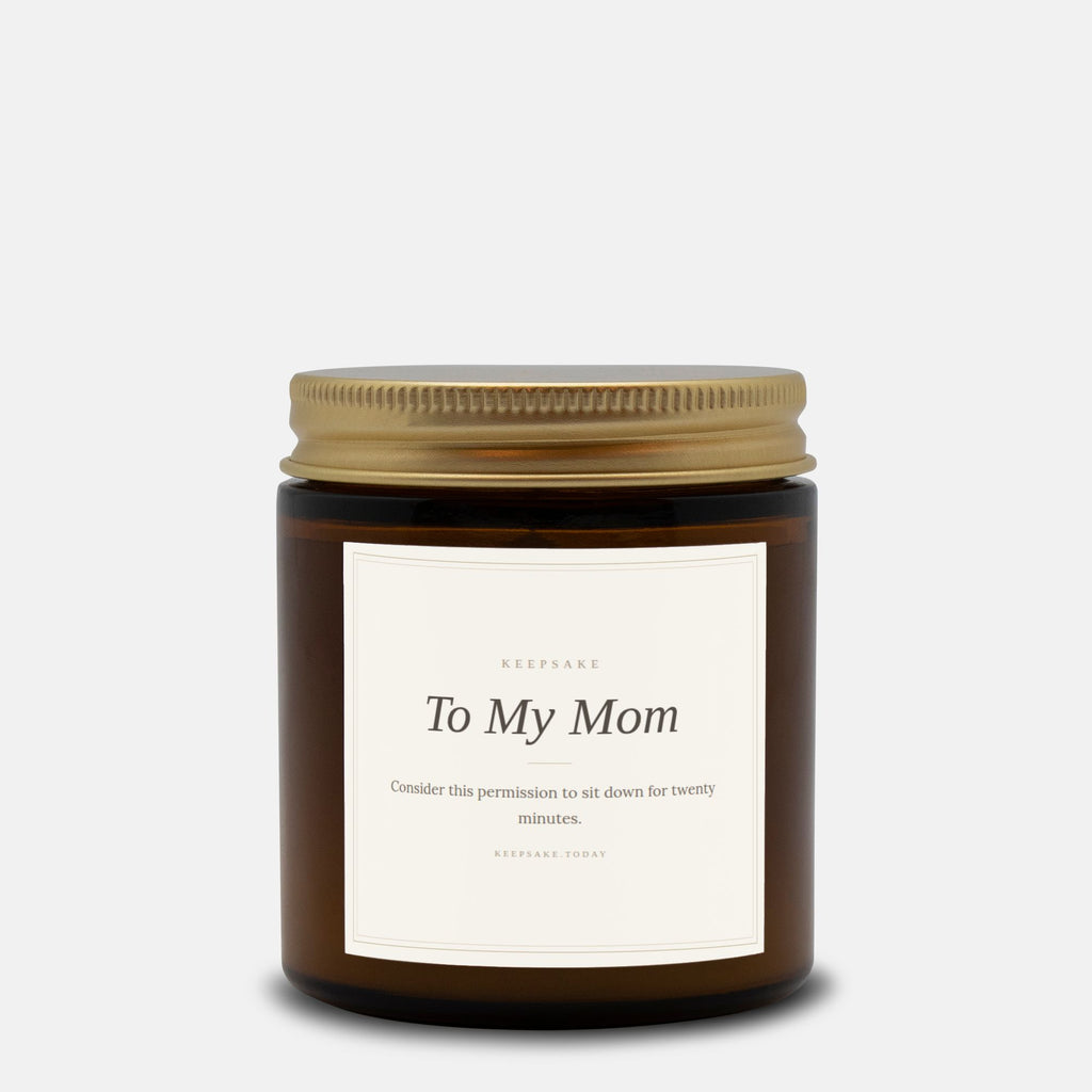 To My Mom Hand-Poured Candle - Amber Jar 4oz Keepsake Gift